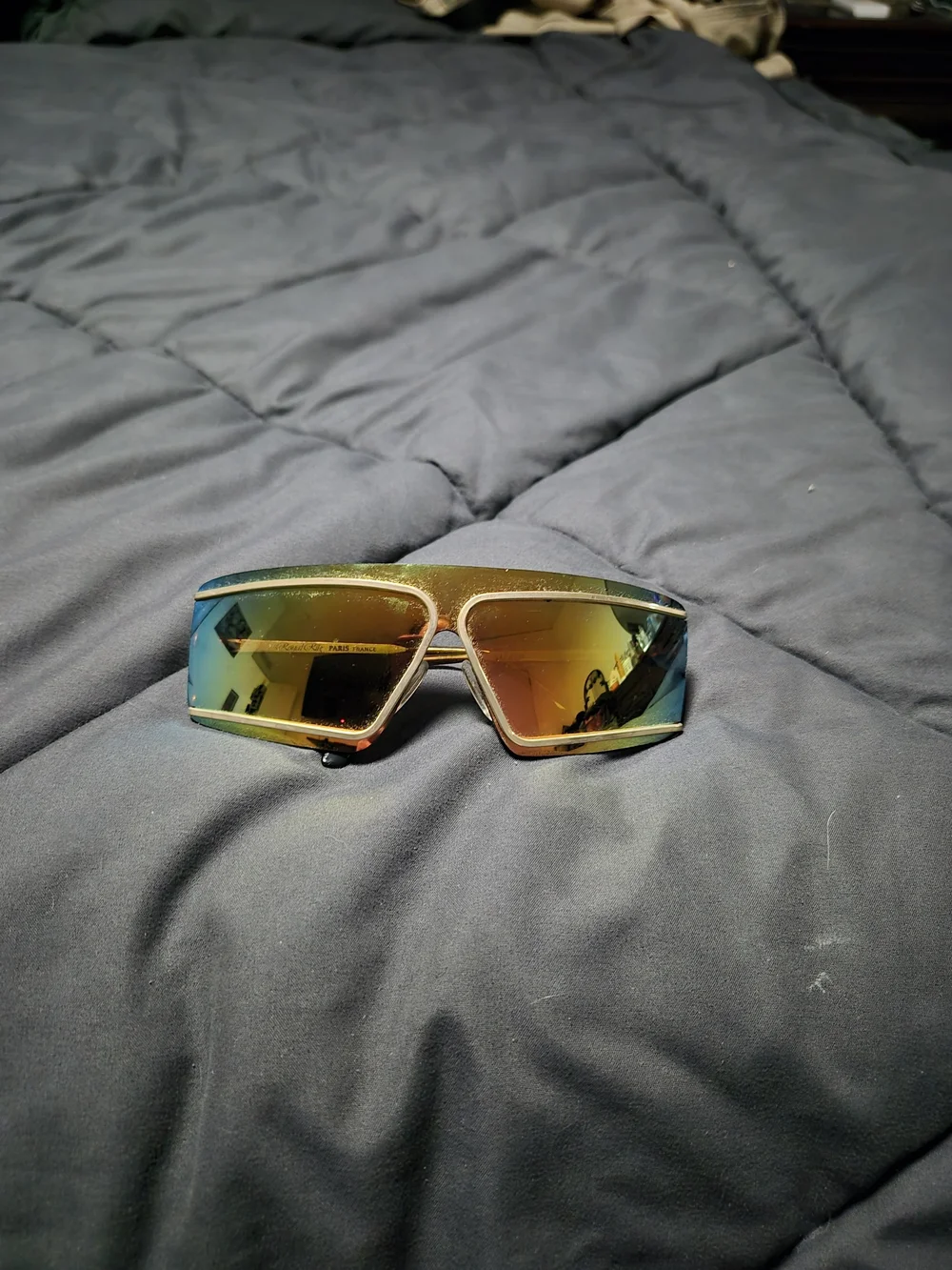 Women's Rectangular Mirrored Sunglasses in Multicolor Lens